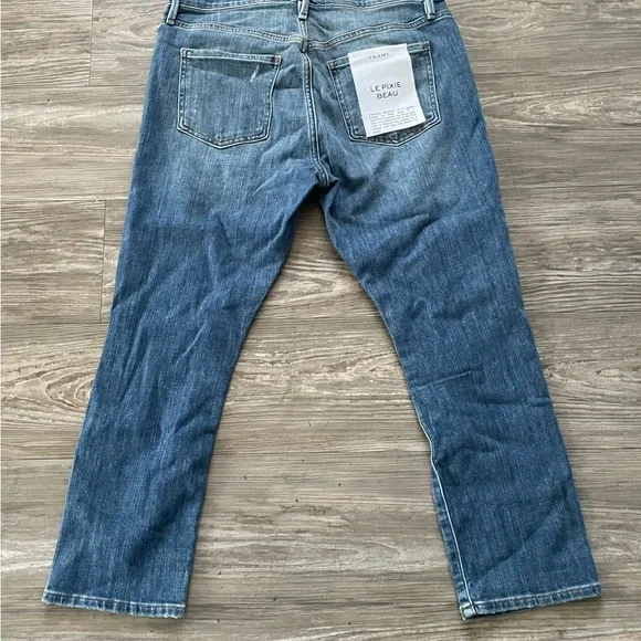 Frame Denim Light Blue Jeans with Button and Drawstring